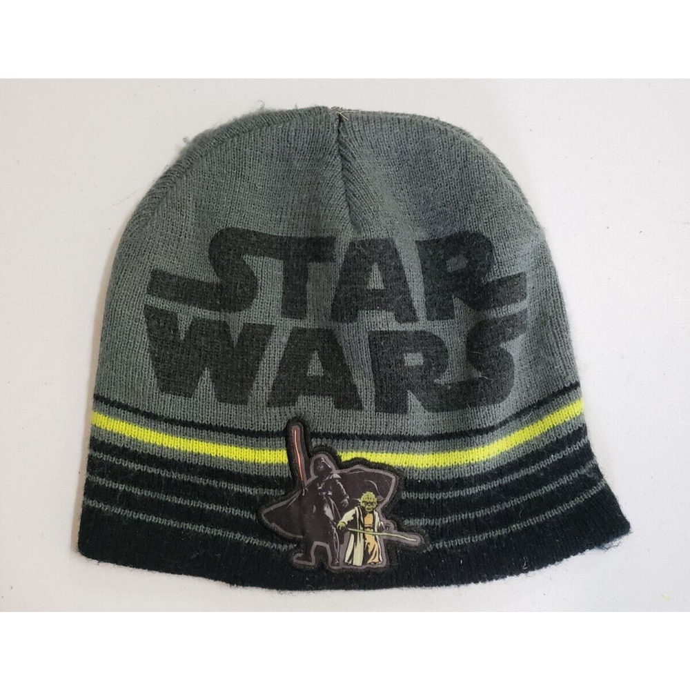 Lucasfilm Hat Mens One Size Gray Striped‎ 100% Acrylic Knit Star Wars Beanie